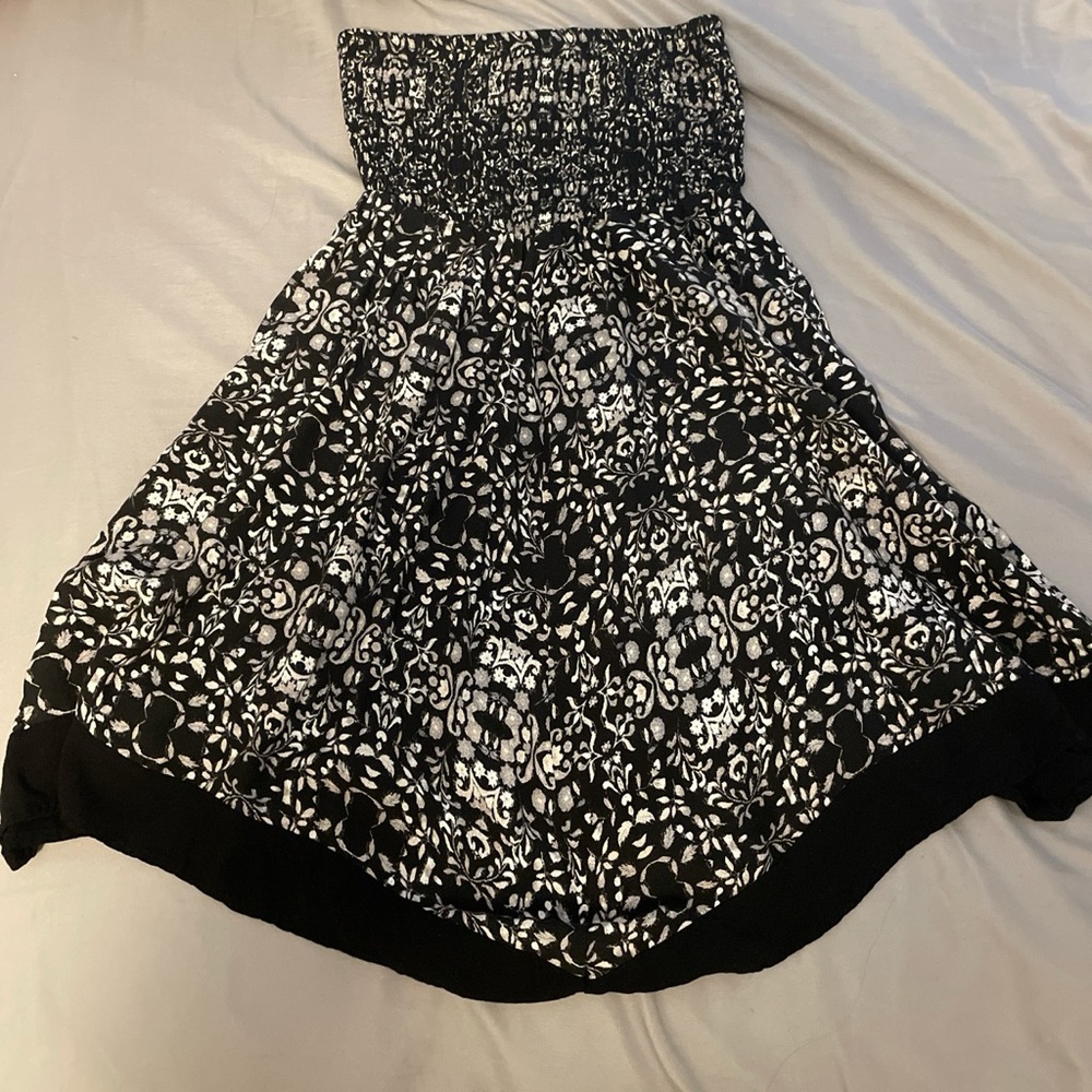 Strapless babydoll mini dress